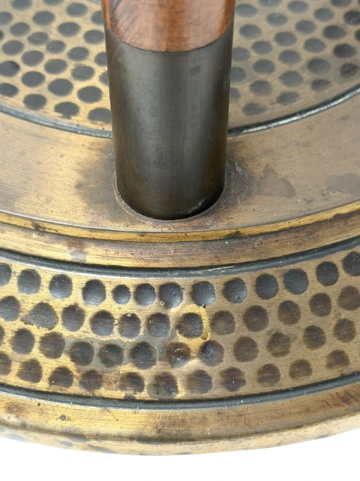 Vienna Secession Pedestal in Walnut and Patinated Brass, 1900s